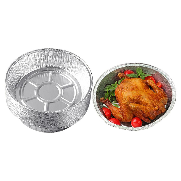 casseroles rondes en aluminium avec couvercles