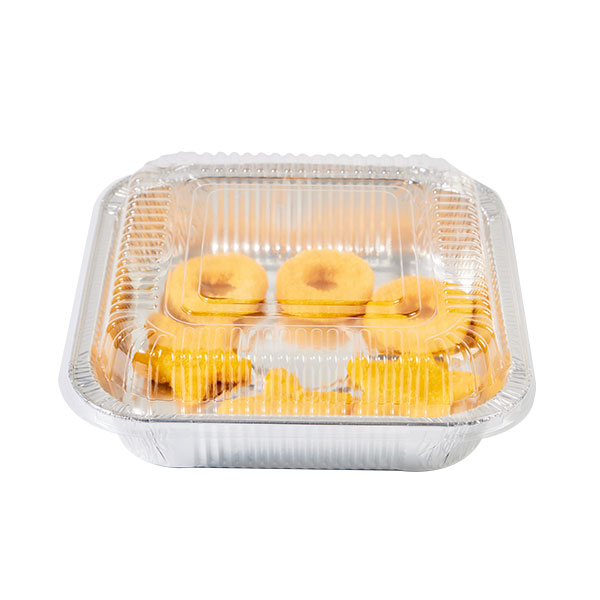 kwadratowe tacki foliowe z pokrywkami