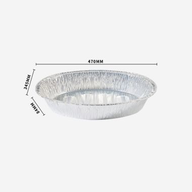 oval aluminum foil container